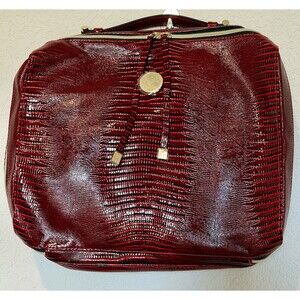Estee Lauder Large Red Croc Cosmetic Make Up Case Travel  Bag